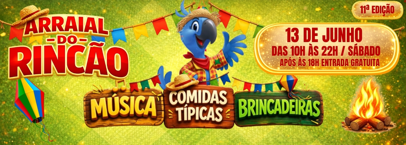 Banner da Festa Julina de 13 de junho de 2026