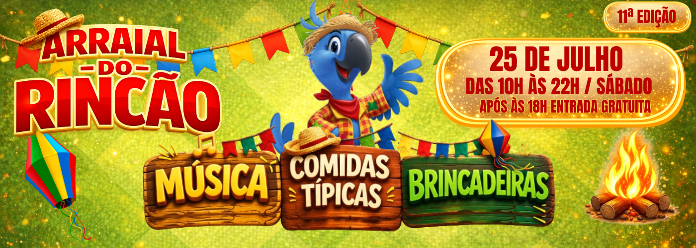 Banner da Festa Julina de 25 de julho de 2026
