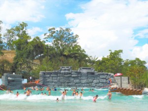 Visitantes curtindo o parque